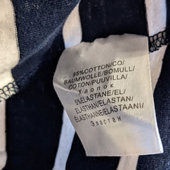 Marble navy marine striped shirt rhinestone sequin anchor decor Small @V - Picture 4 of 8